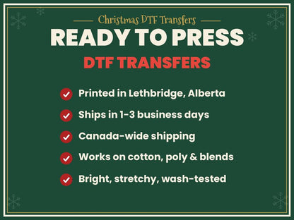Ready-to-press DTF transfers, printed in Lethbridge, Alberta
