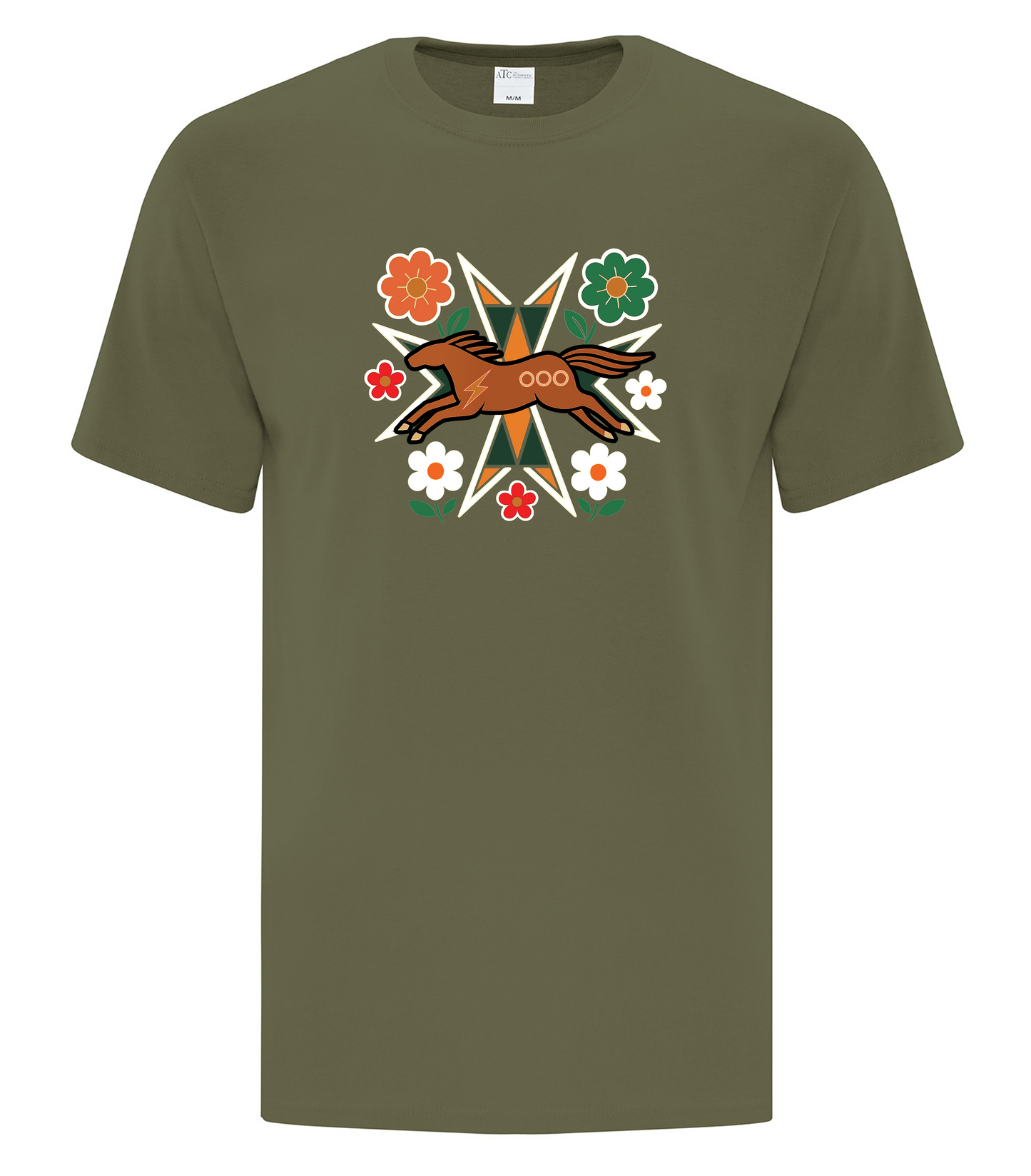 Horse Floral - Adult T-Shirt, ATC1000