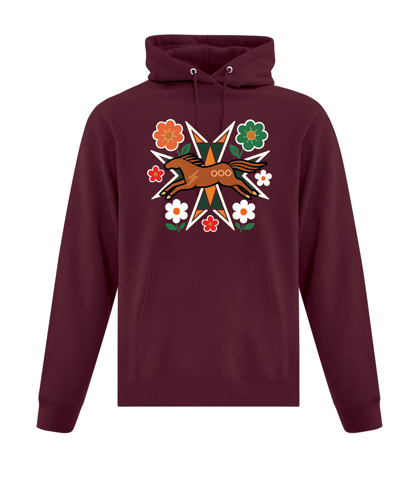Horse Floral - Adult Pullover Hoodie, ATCF2500