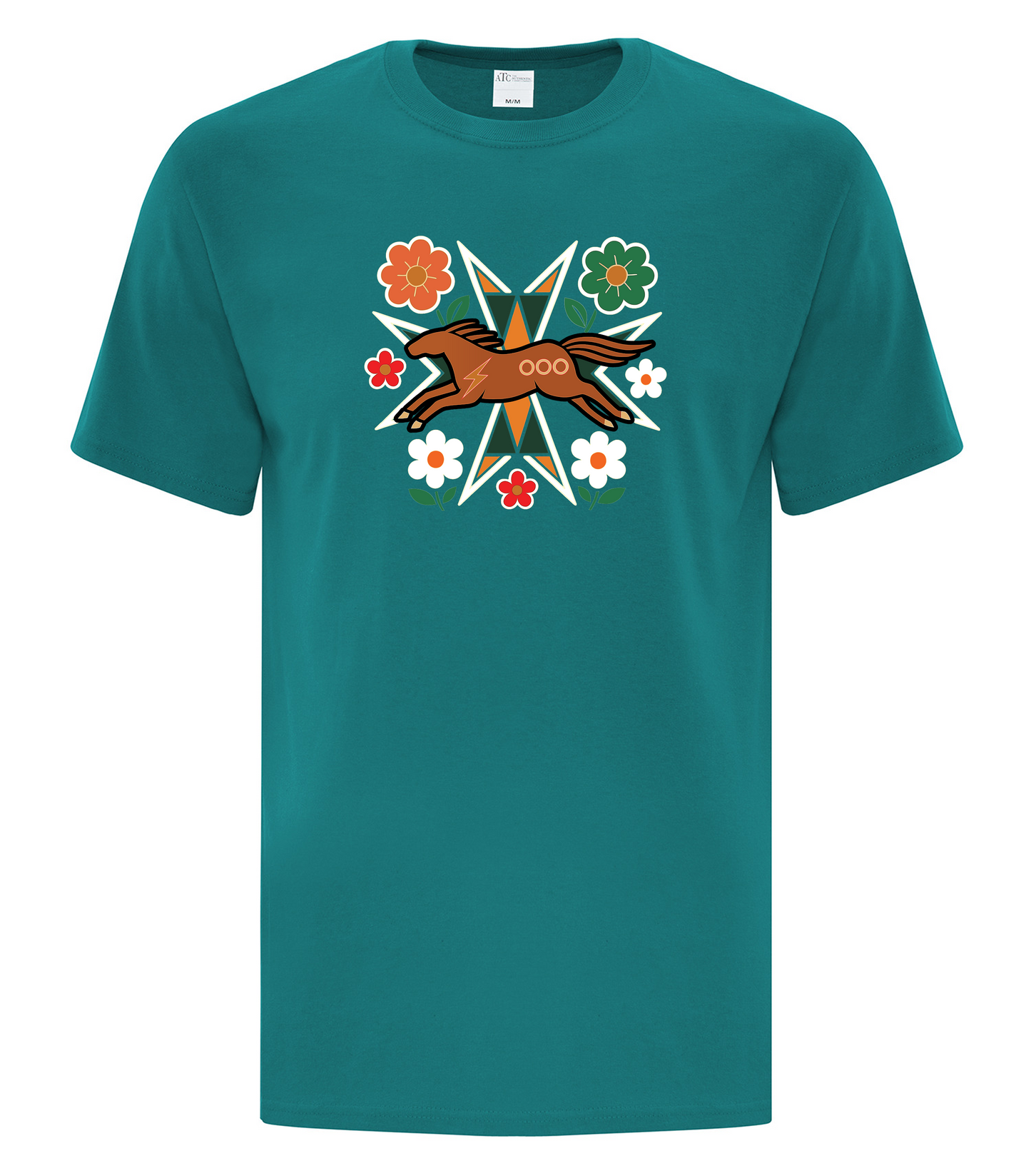 Horse Floral - Adult T-Shirt, ATC1000