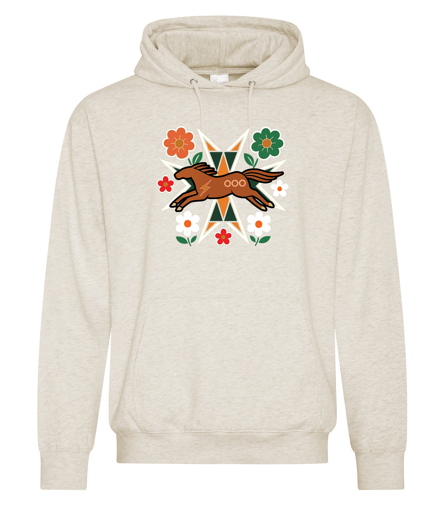 Horse Floral - Adult Pullover Hoodie, ATCF2500
