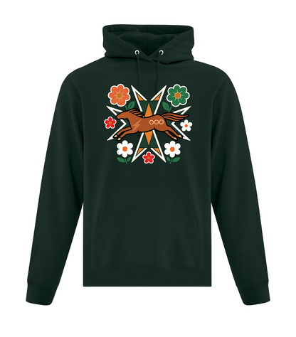 Horse Floral - Adult Pullover Hoodie, ATCF2500