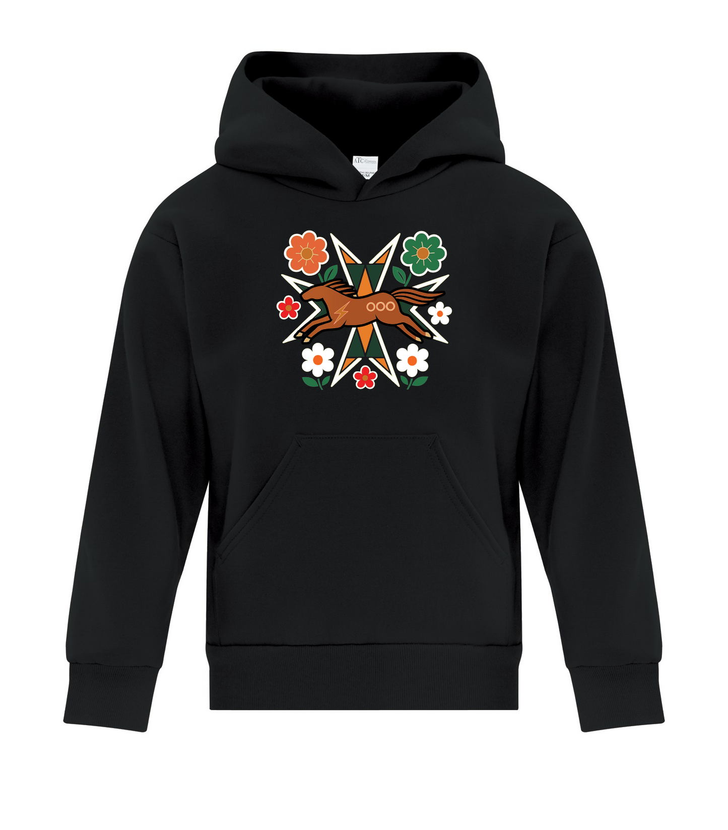 Horse Floral - Youth Pullover Hoodie, ATCY2500