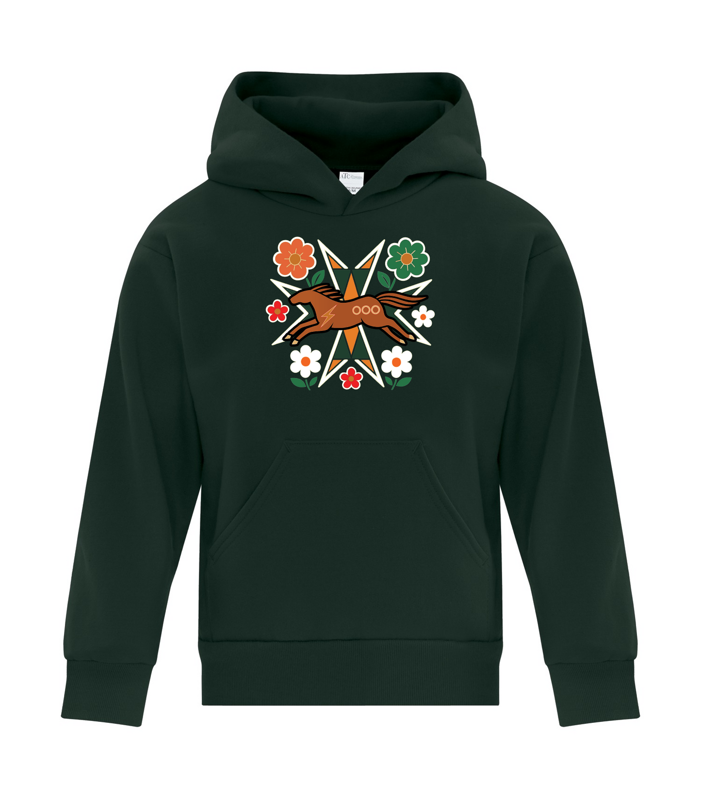 Horse Floral - Youth Pullover Hoodie, ATCY2500