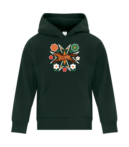 Horse Floral - Youth Pullover Hoodie, ATCY2500