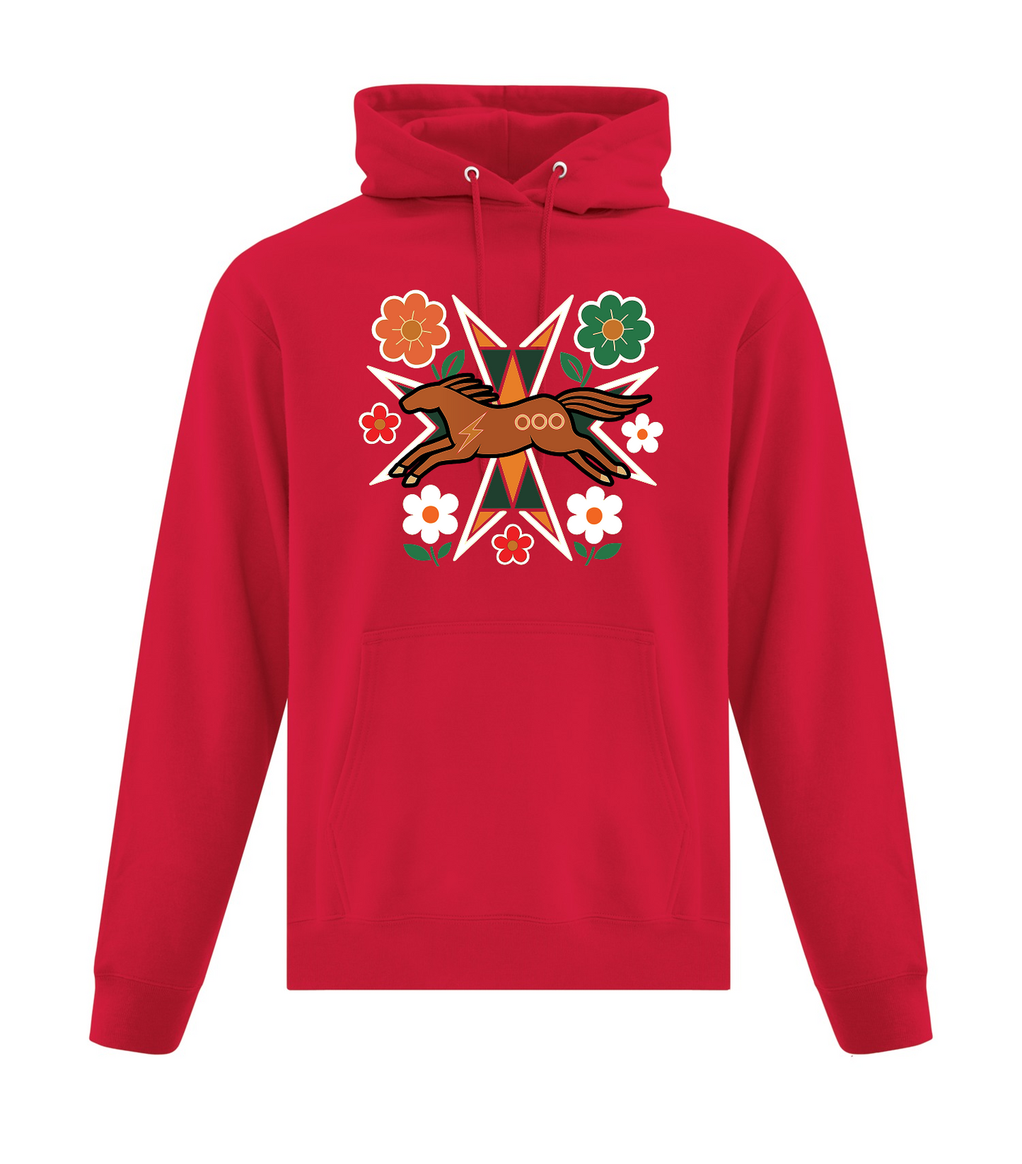 Horse Floral - Adult Pullover Hoodie, ATCF2500