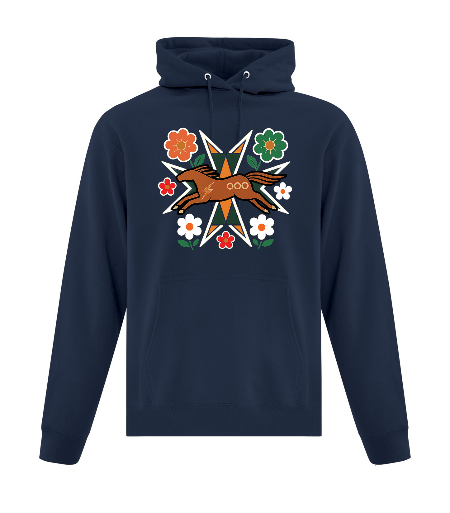 Horse Floral - Adult Pullover Hoodie, ATCF2500