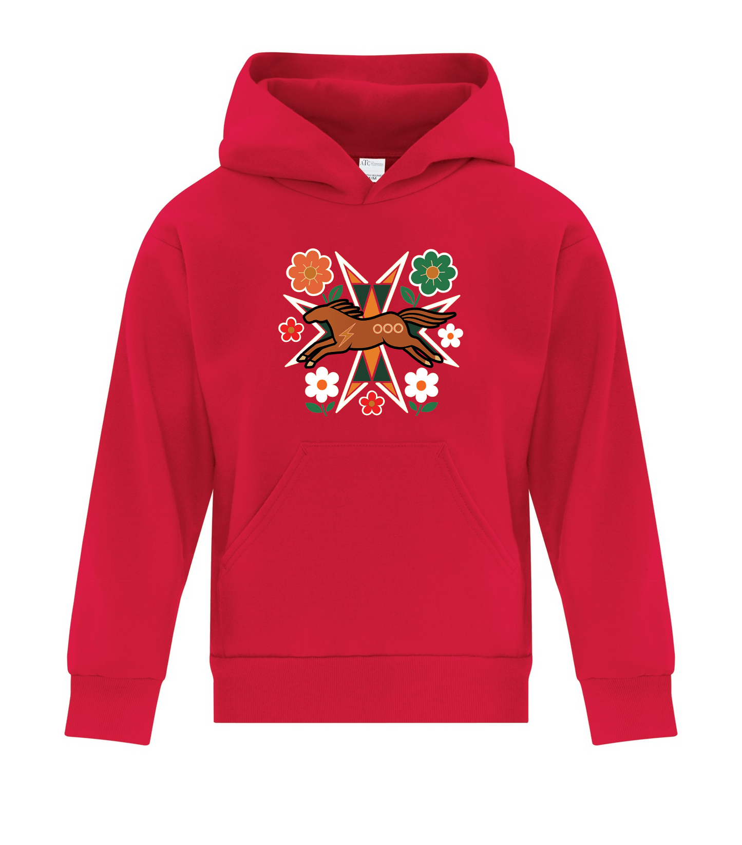 Horse Floral - Youth Pullover Hoodie, ATCY2500
