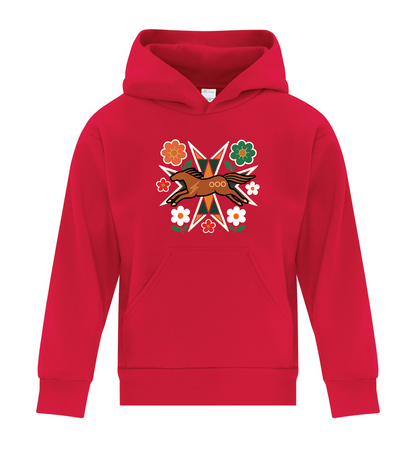 Horse Floral - Youth Pullover Hoodie, ATCY2500