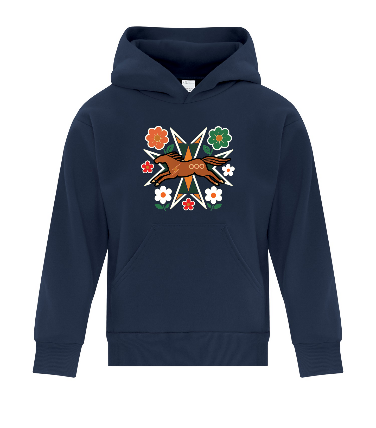 Horse Floral - Youth Pullover Hoodie, ATCY2500