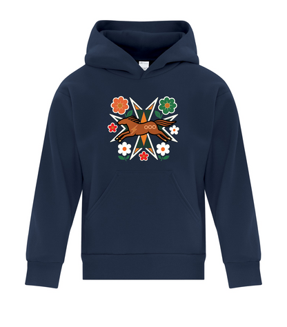 Horse Floral - Youth Pullover Hoodie, ATCY2500
