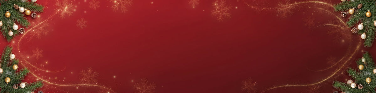 Red and gold Christmas banner